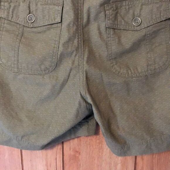 Eddie Bauer Green Diamond Print Cotton Shorts 10 - Picture 10 of 14